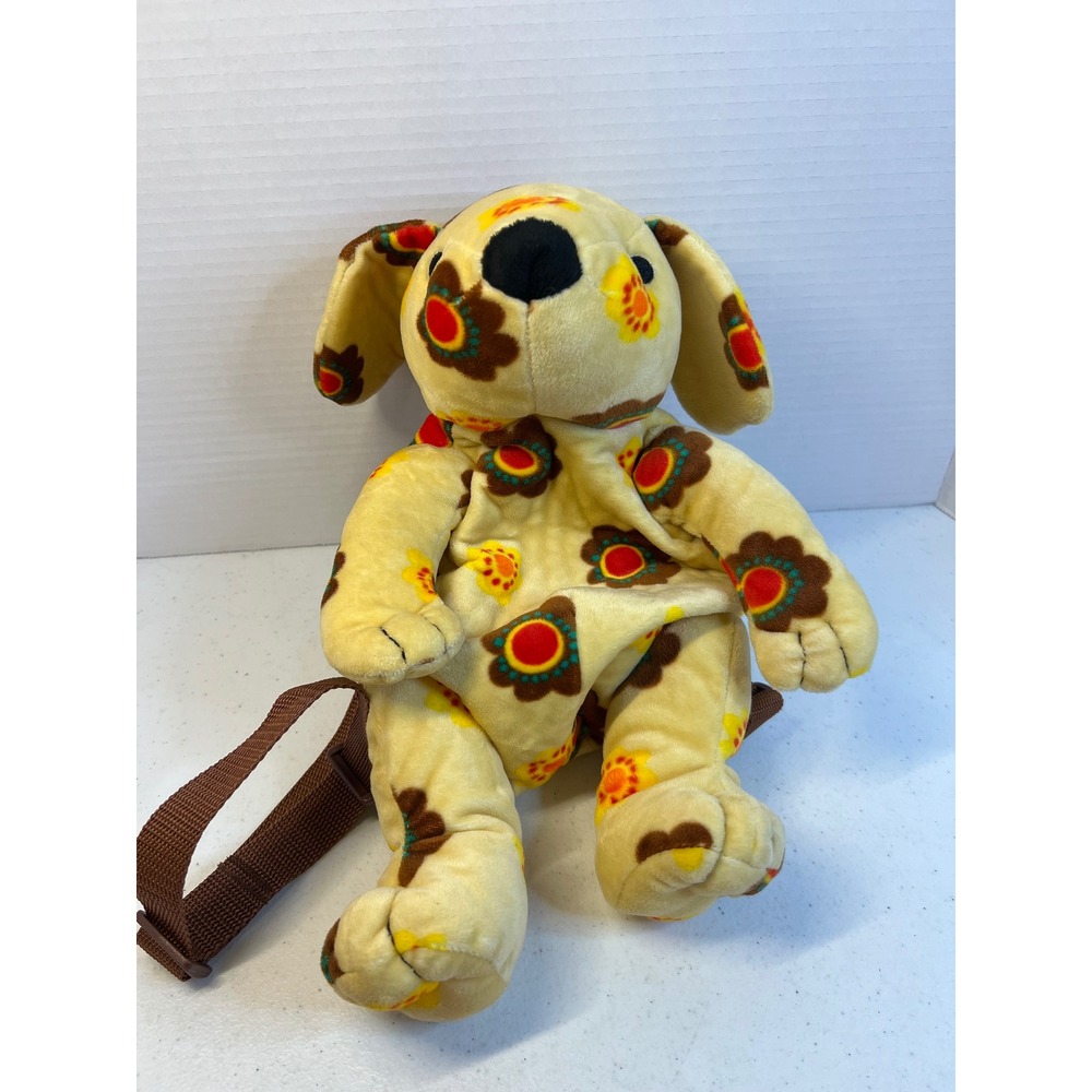 Scholastic Counting in the Garden Plush Dog Backpack Soft Magalina Yellow flower
